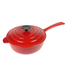 Gusseisen-Email-Sauce Pan Pot mit Deckel